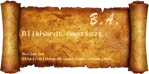 Blikhardt Ametiszt névjegykártya